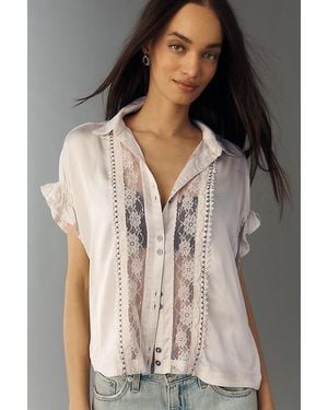 Pilcro The Quincy Lace Blouse By - White