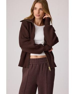 Varley Enrico Zip-Front Knit Jacket - Brown