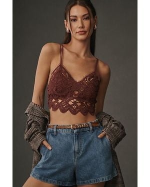 Anthropologie The Viviette Lace Bra Top - Red