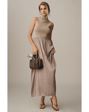 By Anthropologie The Thea Mockable Sleeveless Midi Jumper Dress - Natural