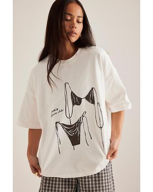 4th & Reckless Allie Bikini Graphic Oversized T-Shirt - Natural