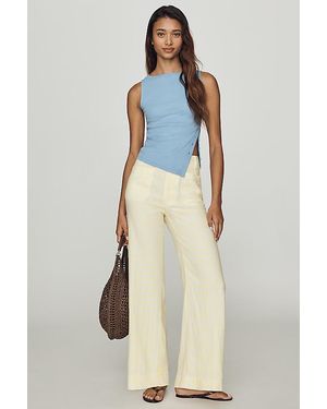 Maeve The Colette Linen-Blend Stretch Wide-Leg Trousers By - Blue