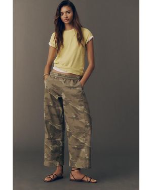 Pilcro The Izzie Relaxed Pull-On Barrel Trousers By Printed Twill Edition - Grey
