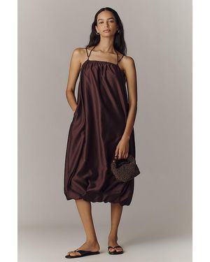 By Anthropologie Sleeveless Bubble Midi Dress - Brown