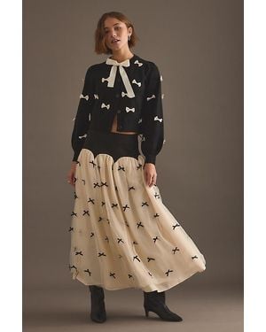 Never Fully Dressed Monika Bow Midi Skirt - Brown