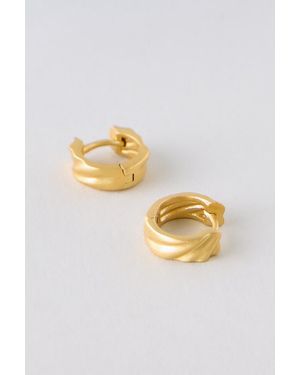 Enamel Copenhagen Mini Wave Hoop Earrings - Metallic
