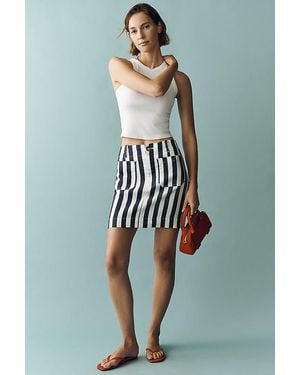 Maeve The Colette Linen-Blend Mini Skirt By - Green
