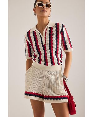 Fila Porto Knit Polo Top - Red