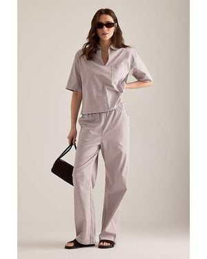 SELECTED Romie Mid-Rise Wide-Leg Trousers - Natural