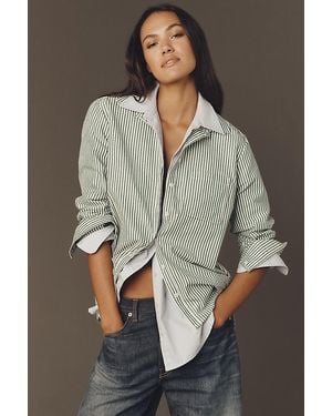 Maeve Classic Buttondown Shirt - Grey