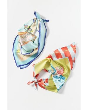 By Anthropologie Nikki Ackerman X Anthropologie Hair Scarves, Set Of 2 - Blue