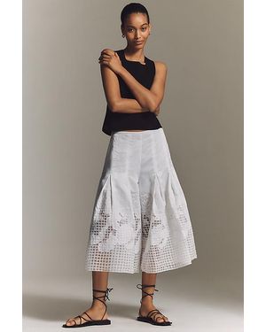 By Anthropologie Sheer Novelty Culottes - White