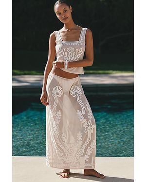 Celandine Embroidered Maxi Skirt - Green