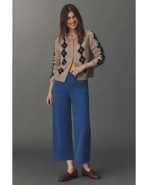 The Colette Collection by Maeve The Colette Knit Crop Wide-Leg Trousers By Maeve - Grey