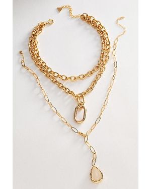 By Anthropologie Boho Layered Stack Necklaces, Set Of 2 - White