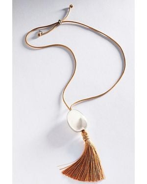 By Anthropologie Tassel Pendant Necklace - White