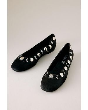 Bibi Lou Faux-Pony Fur Ballet Flats - Black