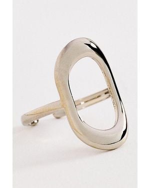By Anthropologie Open Oval Adjustable Ring - White