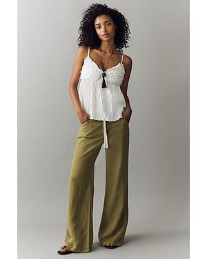 Pilcro Relaxed Flare Trousers - Green