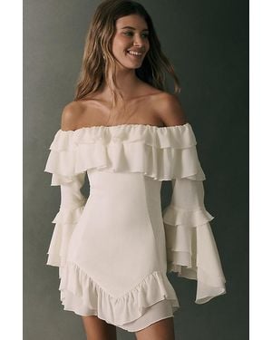 Mare Mare Ruffled Off-Shoulder Mini Dress - Natural
