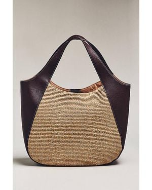By Anthropologie The Sonia Raffia Slouchy Tote Bag - Natural
