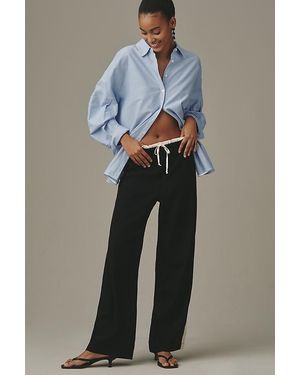 Maeve Crochet Track Trousers - Blue
