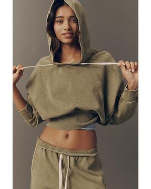 Daily Practice Washed To Shore Cotton Cropped Sweatshirt - Brown
