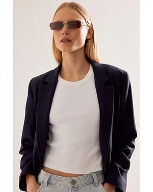 By Anthropologie The Renee Skinny Rectangle Sunglasses - Black