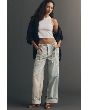 Pilcro Slouch Low-Rise Wide-Leg Jeans - Black