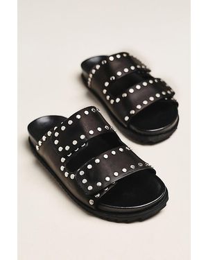 By Anthropologie Studded Slide Sandals - Black