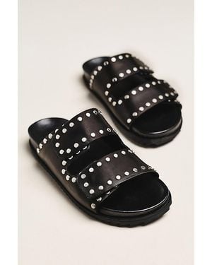 By Anthropologie Studded Slide Sandals - Black