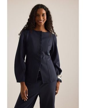 ALIGNE Bonnie Ponte Waisted Blazer - Blue