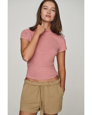 Pilcro Cyris Cotton Modal Turtleneck T-Shirt - Pink
