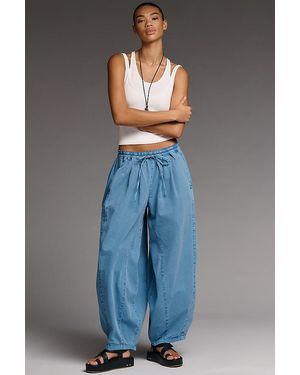 Pilcro Rena Denim Balloon Trousers - Blue