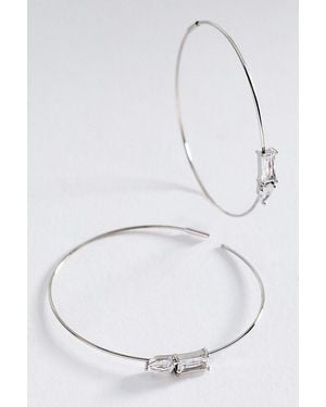 By Anthropologie Gemstone Hoop Earrings - White