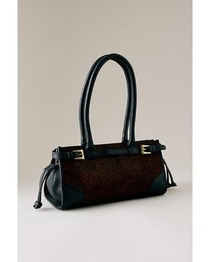 By Anthropologie East West Suede Buckle Bag - Black