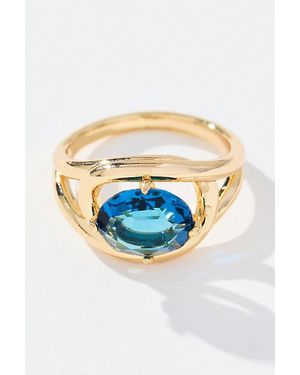 By Anthropologie Large Stone Cocktail Ring - Blue
