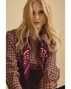 Anthropologie Cotton Bandana Headscarf - Red