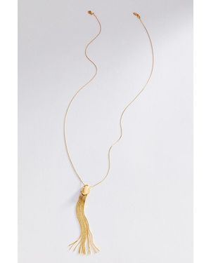 By Anthropologie Fringe Pendant Necklace - White