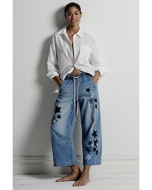 Pilcro The Izzie Relaxed Pull-On Barrel Jeans By - Blue