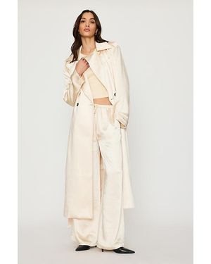 4th & Reckless Shelby Satin Trench Coat - Natural