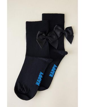 Happy Socks Bow Crew Socks - Black