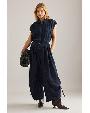 By Anthropologie Denim Balloon Jumpsuit - Blue
