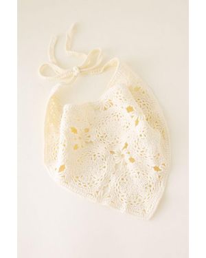 Anthropologie Floral Crochet Headscarf - Natural