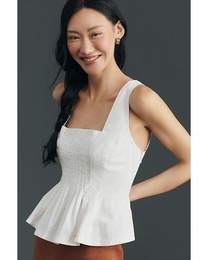 Pilcro Sleeveless Reworked Peplum Top - Black
