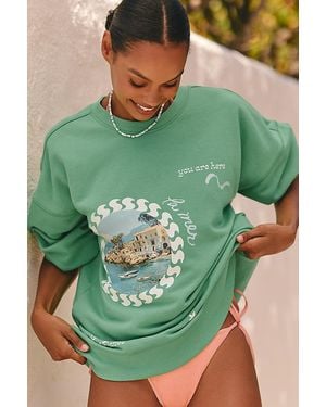 Celandine Crew-Neck Graphic Sweatshirt - Green