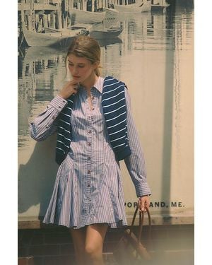 Maeve Godet Mini Shirt Dress - Multicolour
