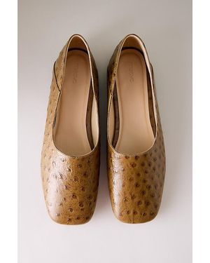 Maeve Square-Toe Leather Flats - Brown