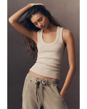 Pilcro Soft Wash Icon Tank Top By - Natural