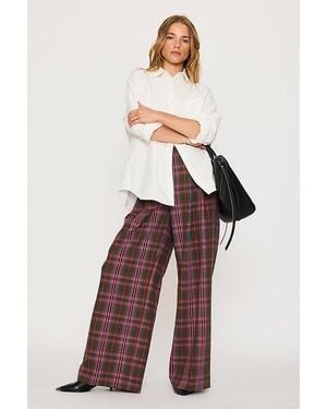 Anthropologie Plaid Wide-Leg Trousers - Multicolour
